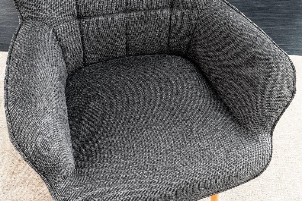 riess-ambiente Sessel SCANDINAVIA grau / natur (Einzelartikel, 1-St), Wohnzimmer · Stoff · Massivholz · mit Armlehnen · Scandinavian Design – Bild 5 von 5