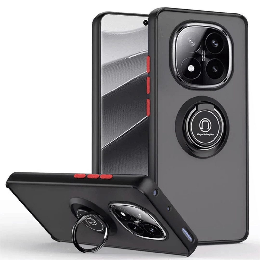 SmartUP Smartphone-Hülle + 2X Schutzglas für Xiaomi Redmi Note 14 Pro 5G Ringhalterung Case 9H 6,67 Zoll, kompletter Rundumschutz