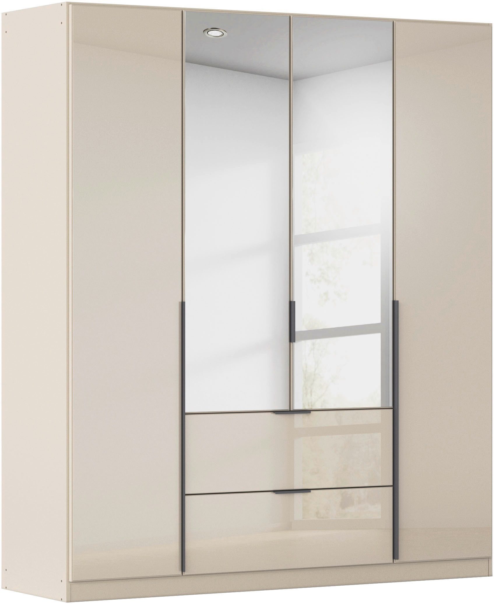 Drehtürenschrank Kleiderschrank Kleiderschränke Schrank Garderobe AGORDO mit Glasfront