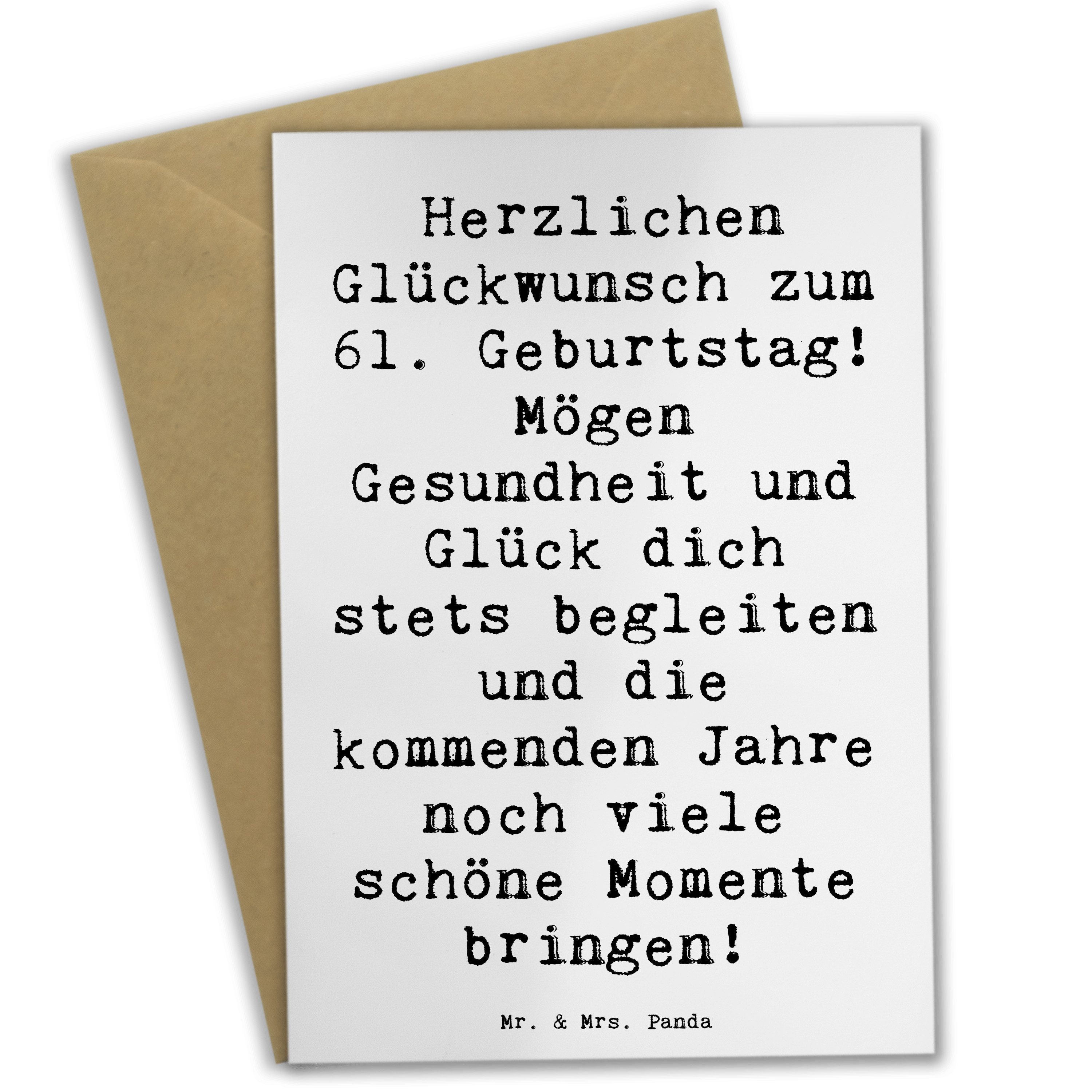 Grußkarte Spruch 61. Geburtstag - Weiß - Geschenk, Geburtstag feiern, Meilenste