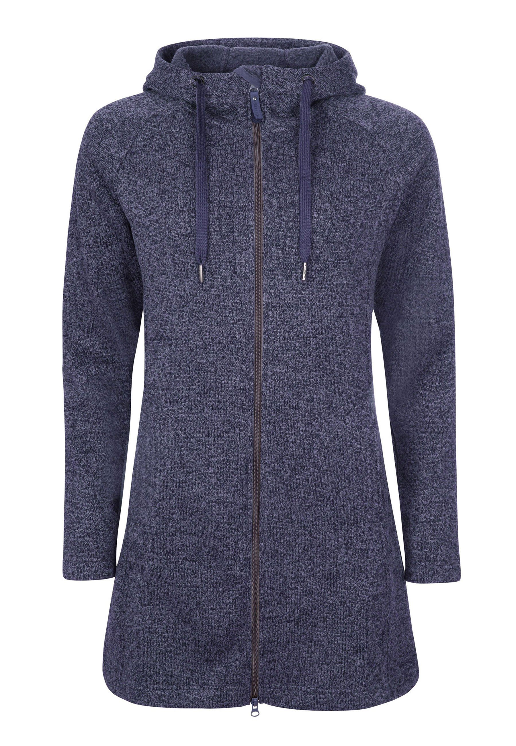 Elkline Fleecejacke Durchwärmer weicher melierter Strick-Fleece mit verstellbarer Kapuze