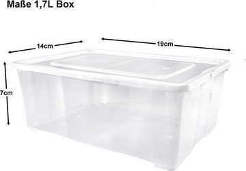 ALPFA Schuhbox 10 er Set je 1,7 Liter Klarsichtboxen Stapelboxen Kunststoffboxen (10 Boxen mit Deckel), stapelbar