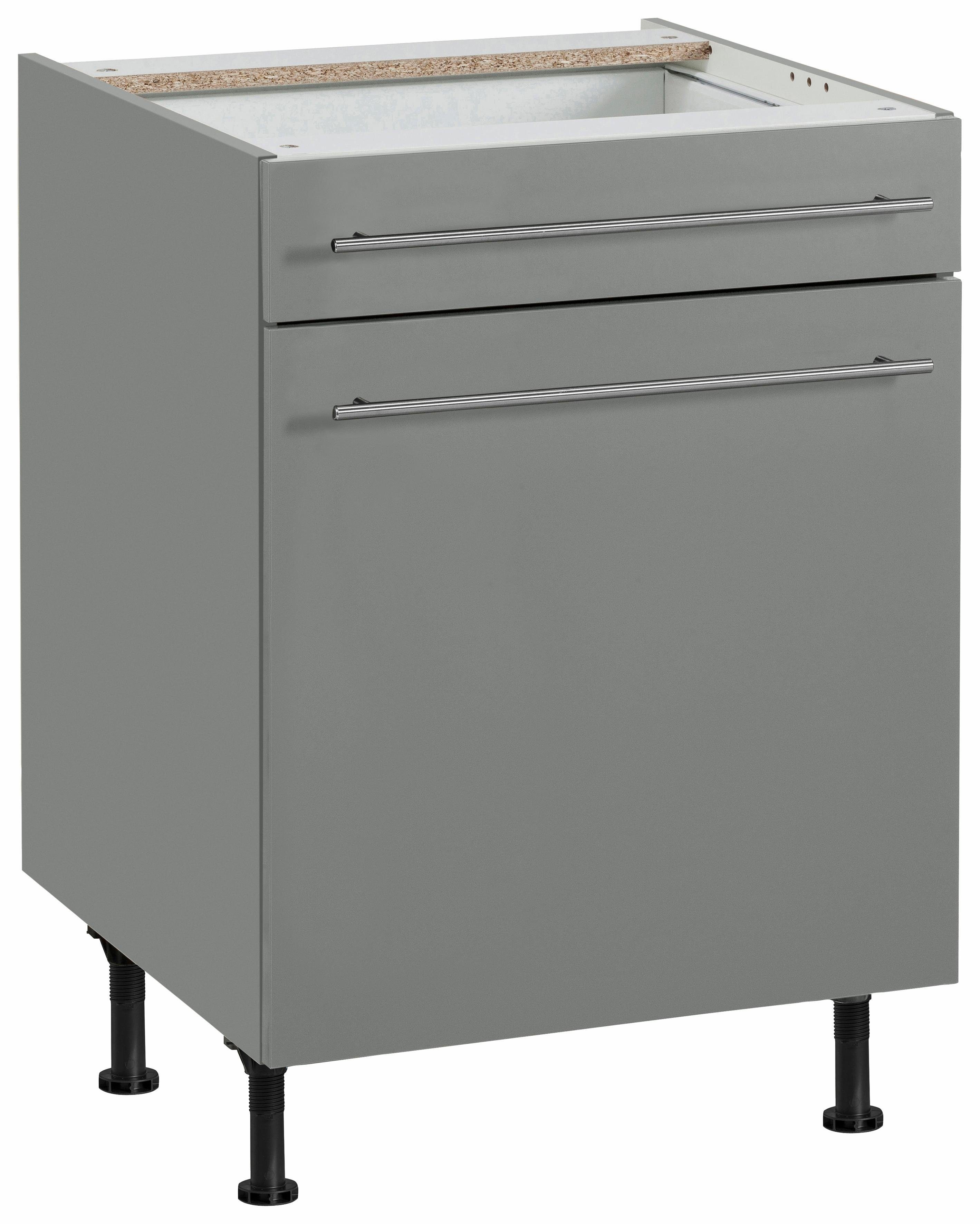 OPTIFIT Unterschrank Bern 60 cm breit, mit Tür und Schubkasten, mit höhenverstellbaren Füßen