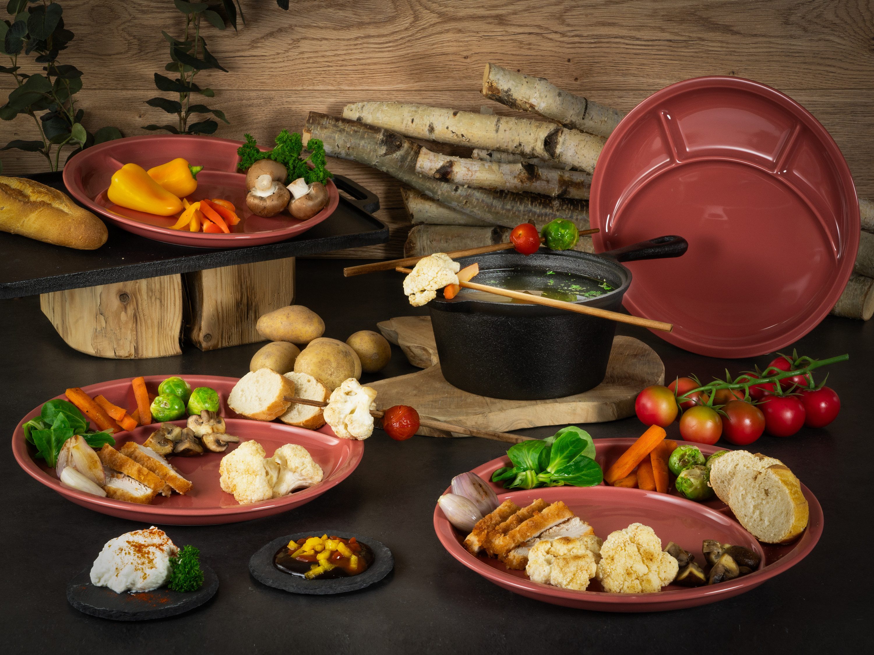 CreaTable Fondueteller Universal Rot, (4 St)