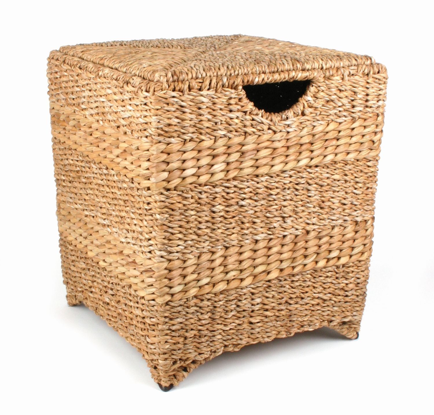 El Puente Sitzhocker Stabiler Sitzhocker mit Deckel, Handmade, Fair Trade