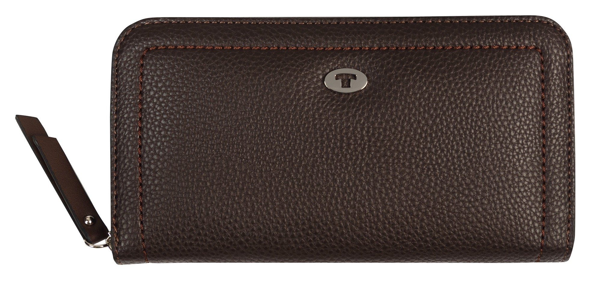 TOM TAILOR Geldbörse LILLY Long zip wallet, in schlichter Optik dark-brown