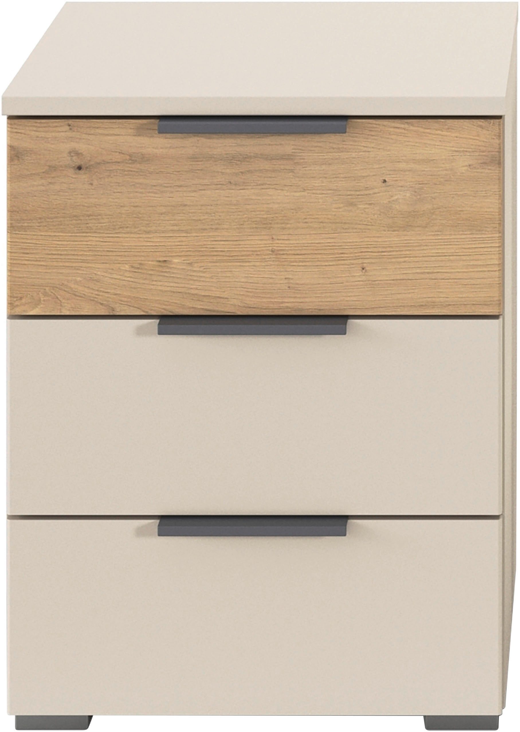 rauch Nachtkommode Nachttisch-Set Nachtkonsole Beistelltisch Kommode Sideboard SAJO (Set, 2 St), mit 3 Schubladen, obere Schublade farblich abgesetzt MADE IN GE – Bild 4 von 5