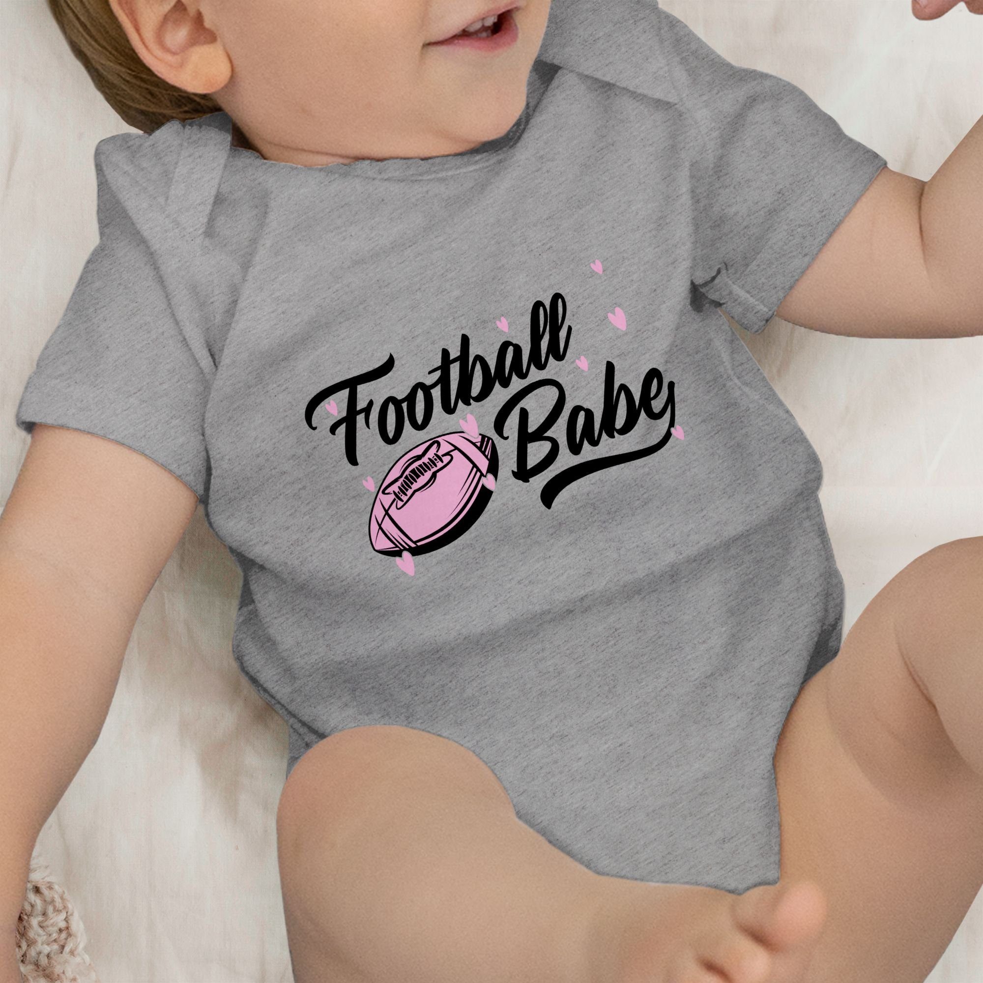 Shirtbody Shirtracer Grau Babe Baby & meliert Football rosa/schwarz Bewegung Sport 2