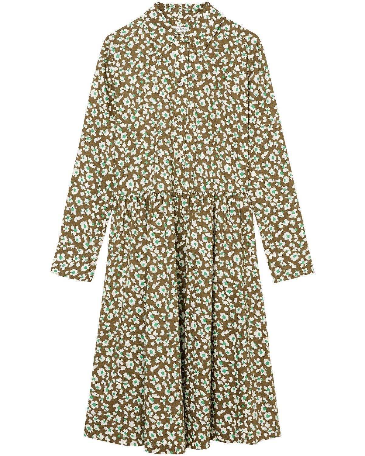 Marc O'Polo Hemdblusenkleid Popeline-Kleid mit Allover-Muster günstig online kaufen