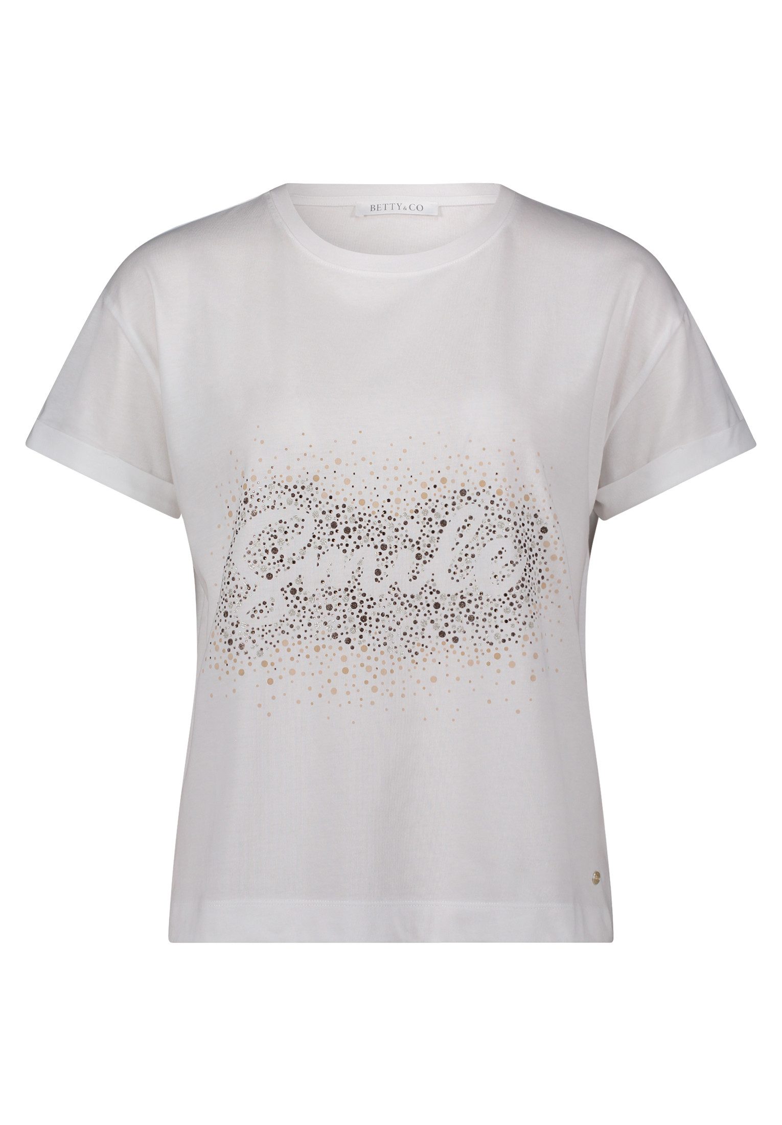 Betty&Co Kurzarmshirt Damen Casual-Shirt mit Aufdruck (1-tlg) Glitzer günstig online kaufen