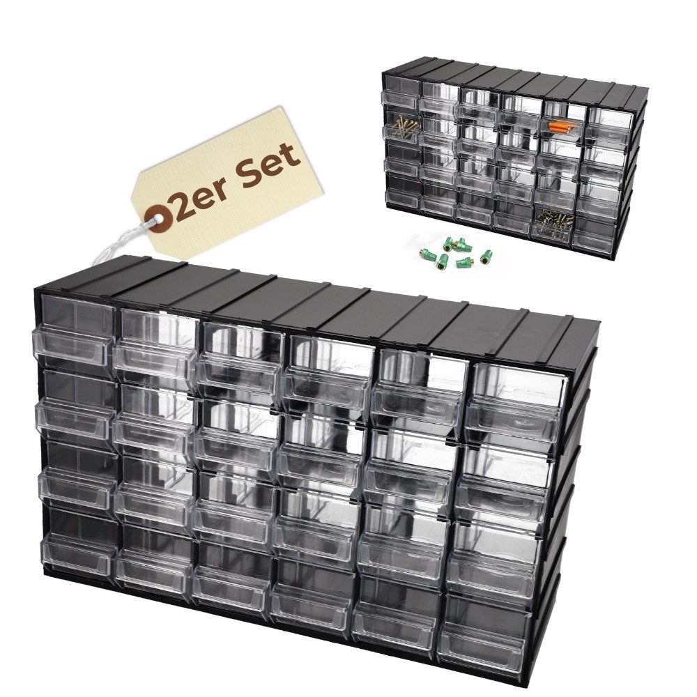 GarPet Менюskasten 2er Set Kleinteilemagazin Менюskasten 15 Sortier Box Organizer