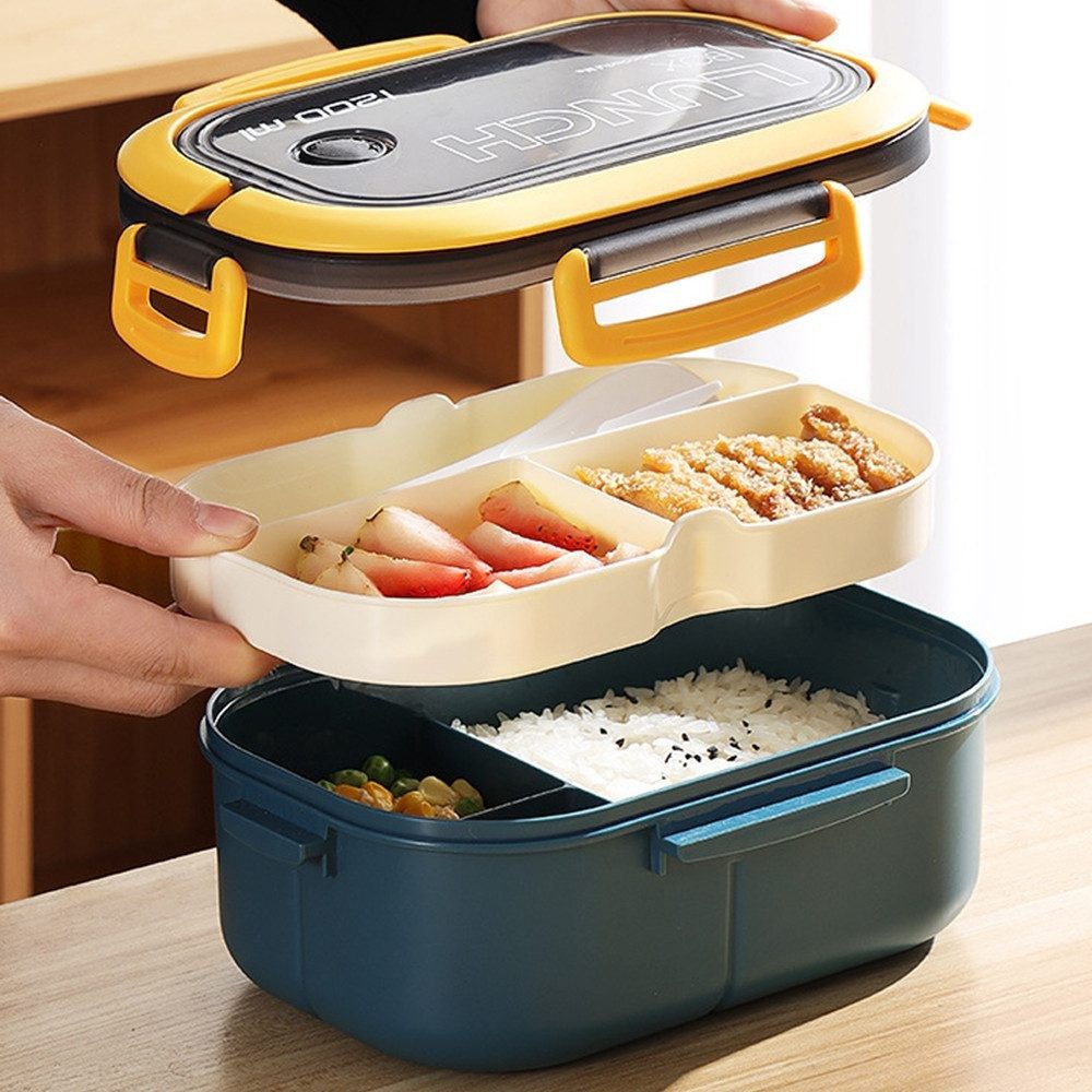 Diwzbyn Lunchbox für Kinder und Erwachsene, Brotdose mit Fächern, 14,5 x 21 x 8 cm
