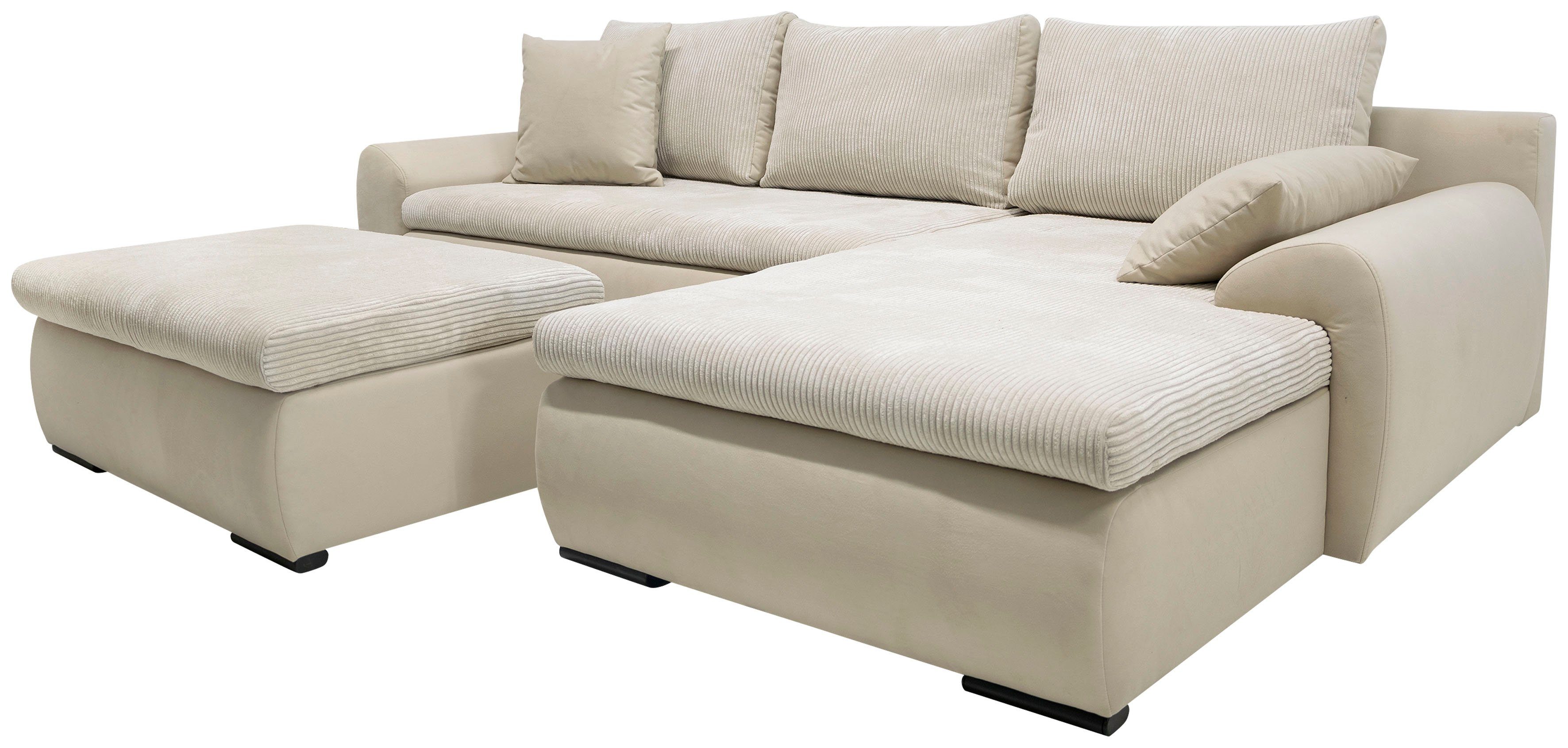 und affaire Bettkasten mit Win, Home Ecksofa Bettfunktion wahlweise