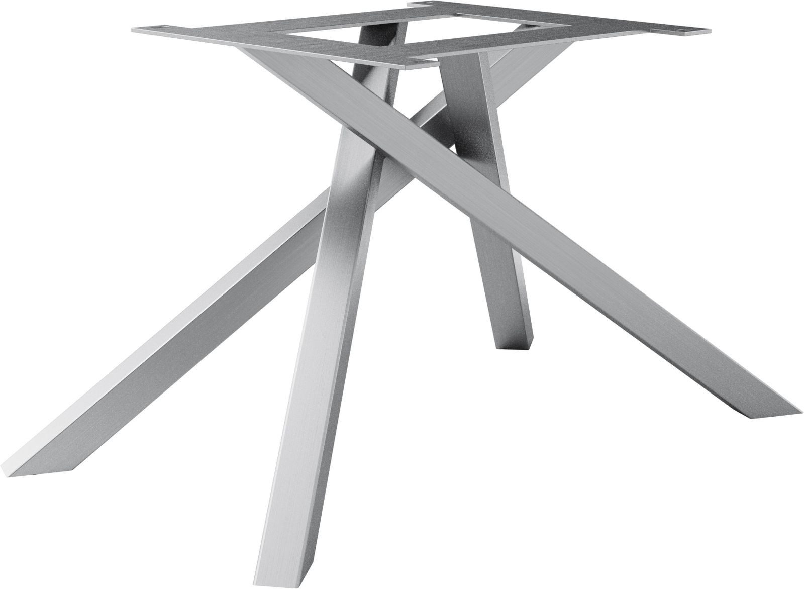 DELIFE Tischbein Rechteck, Rechteck Edelstahl Silber für Ausziehtische von 180-300 cm