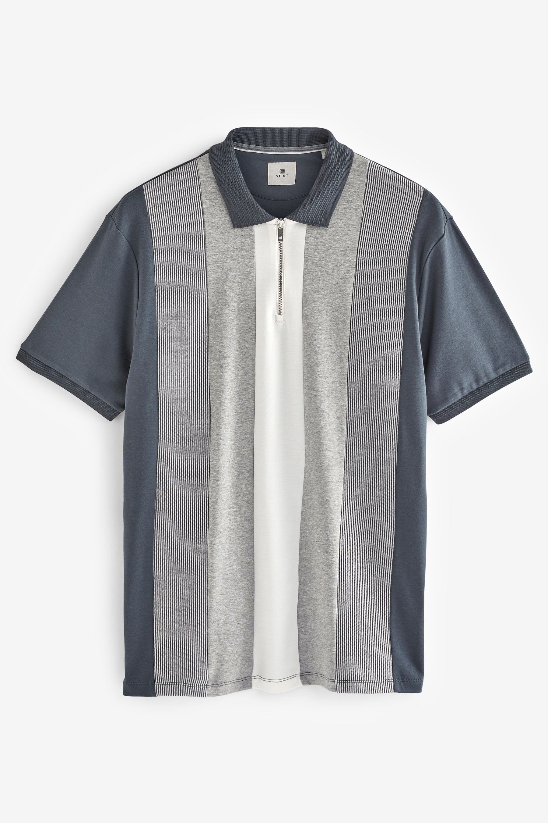 (1-tlg) Poloshirt Next Grey Polohemd in Blockfarben
