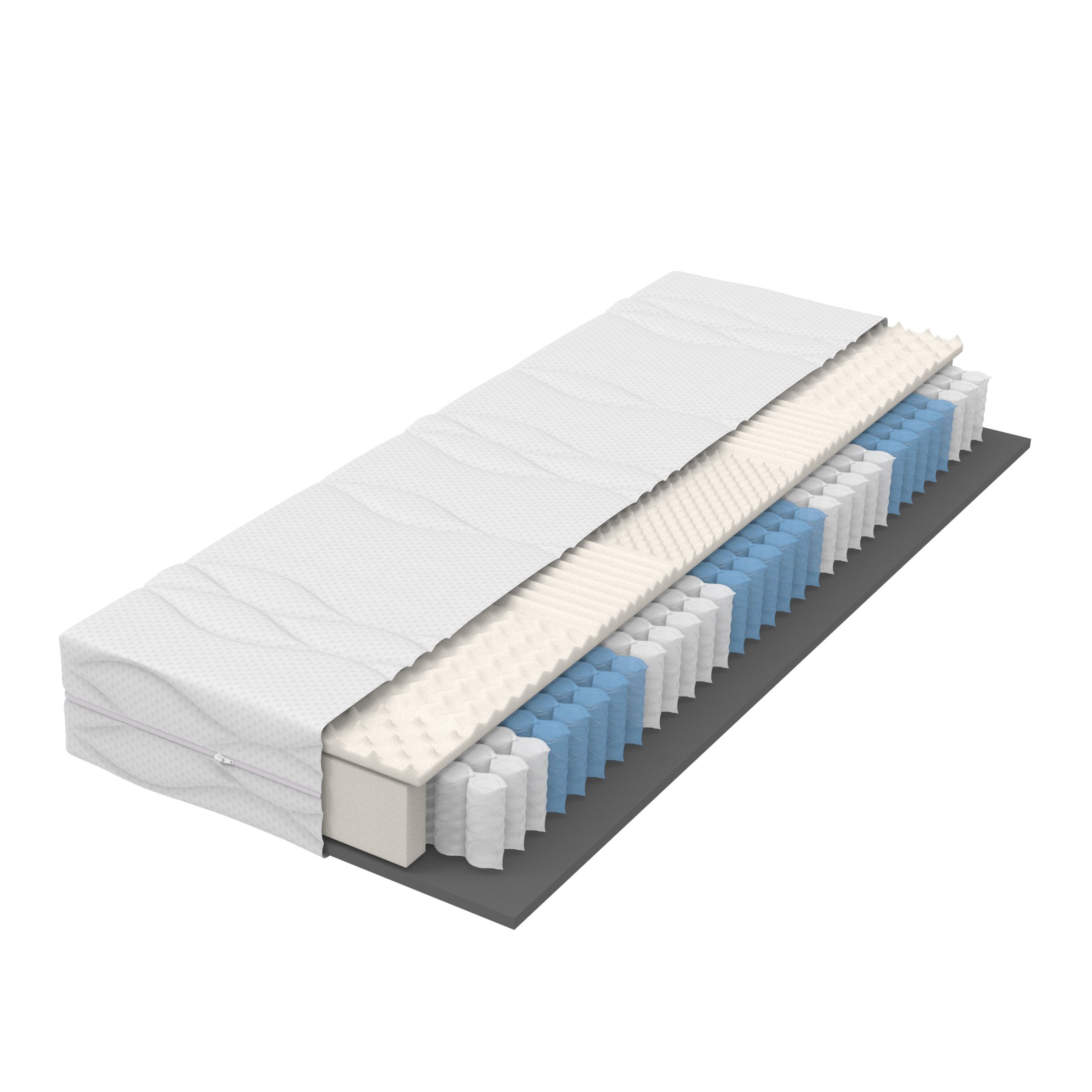 Taschenfederkernmatratze, Flieks, 20 cm hoch, Matratze 90x200cm Härtegrad H3/H4 ergonomisch 7 Zonen