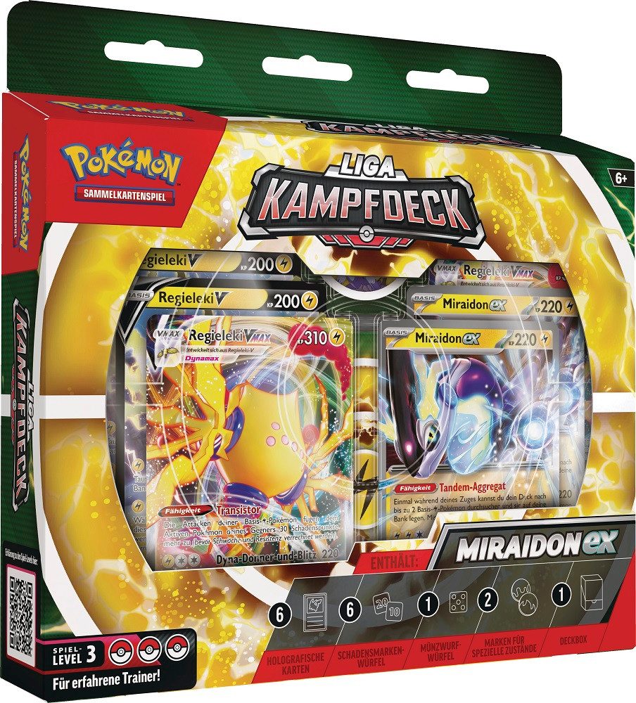 POKÉMON Sammelkarte Pokemon Liga-Kampfdeck 2023 Regieleki VMAX & Miraidon EX DE+40 Sleeves
