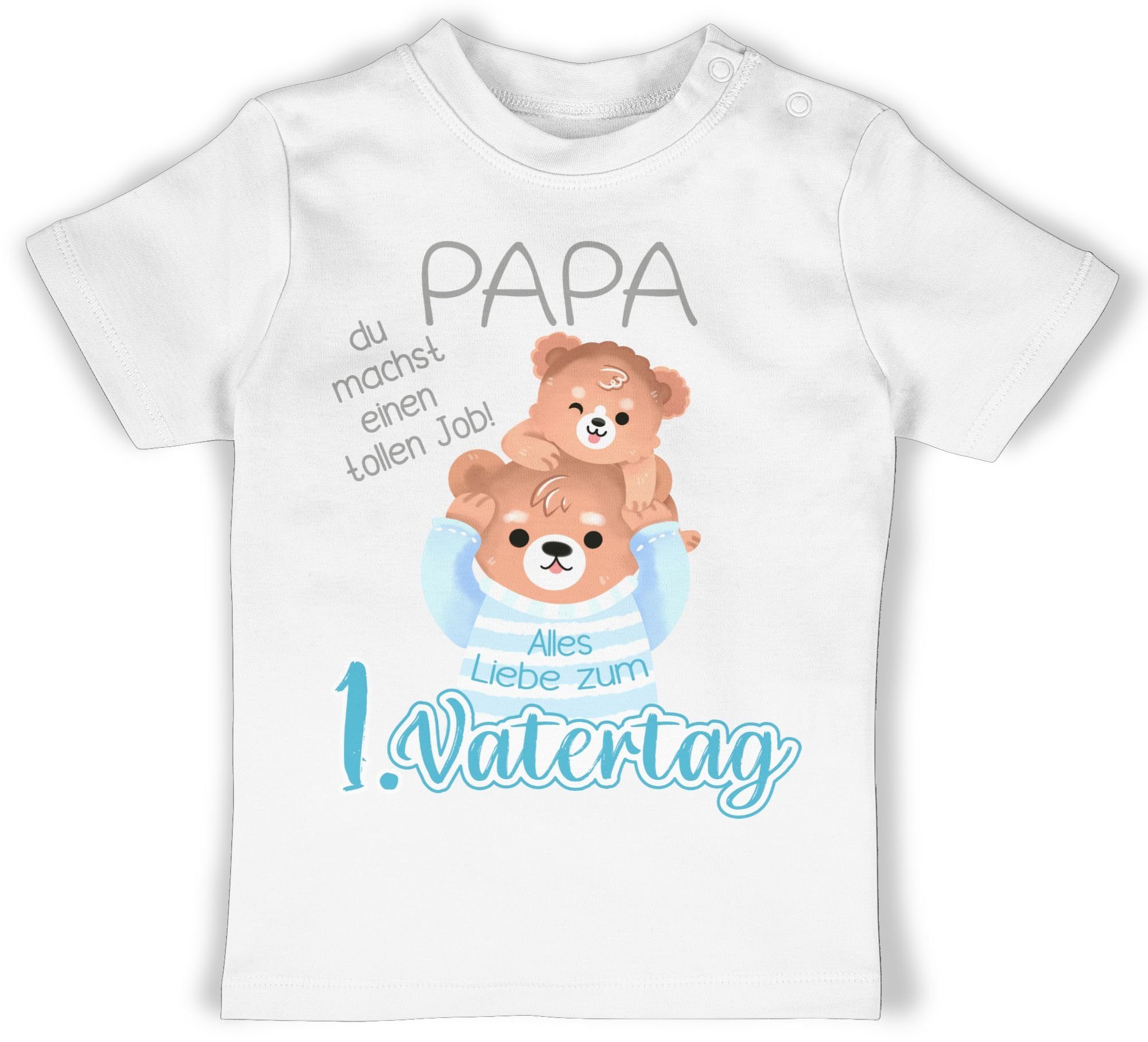 Liebe Bär Shirtracer Baby Geschenk Baby 1. Papa Weiß und 1 grau - zum Bär T-Shirt Alles - Vatertag Vatertag