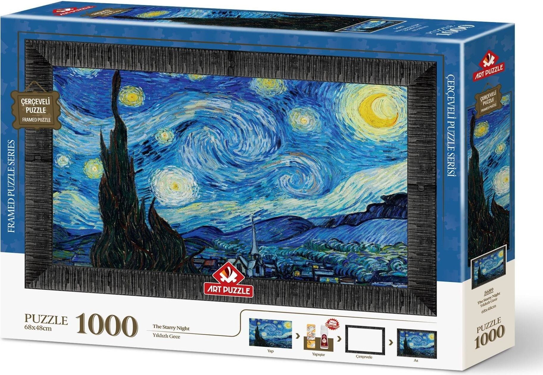ART PUZZLE Puzzle KUNSTPUZZLE RUM UND KLEBEPUZZLE 3in1 Sternennacht, Puzzleteile