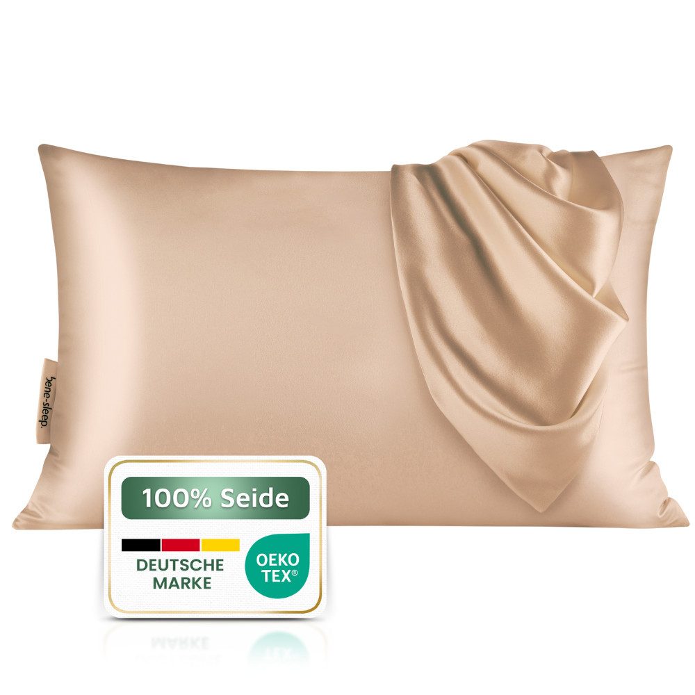 bene-sleep. Kissenbezug bene-sleep, Rose Gold/goldfarben, Gr. 40 cm x 80 cm
