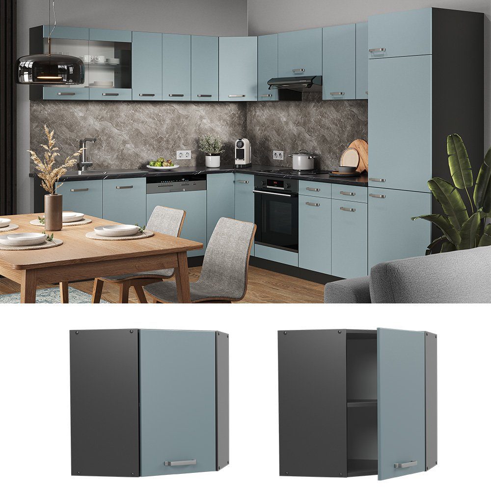 Vicco Eckhängeschrank R-Line, Blau-Grau/Anthrazit, 57 cm günstig online kaufen