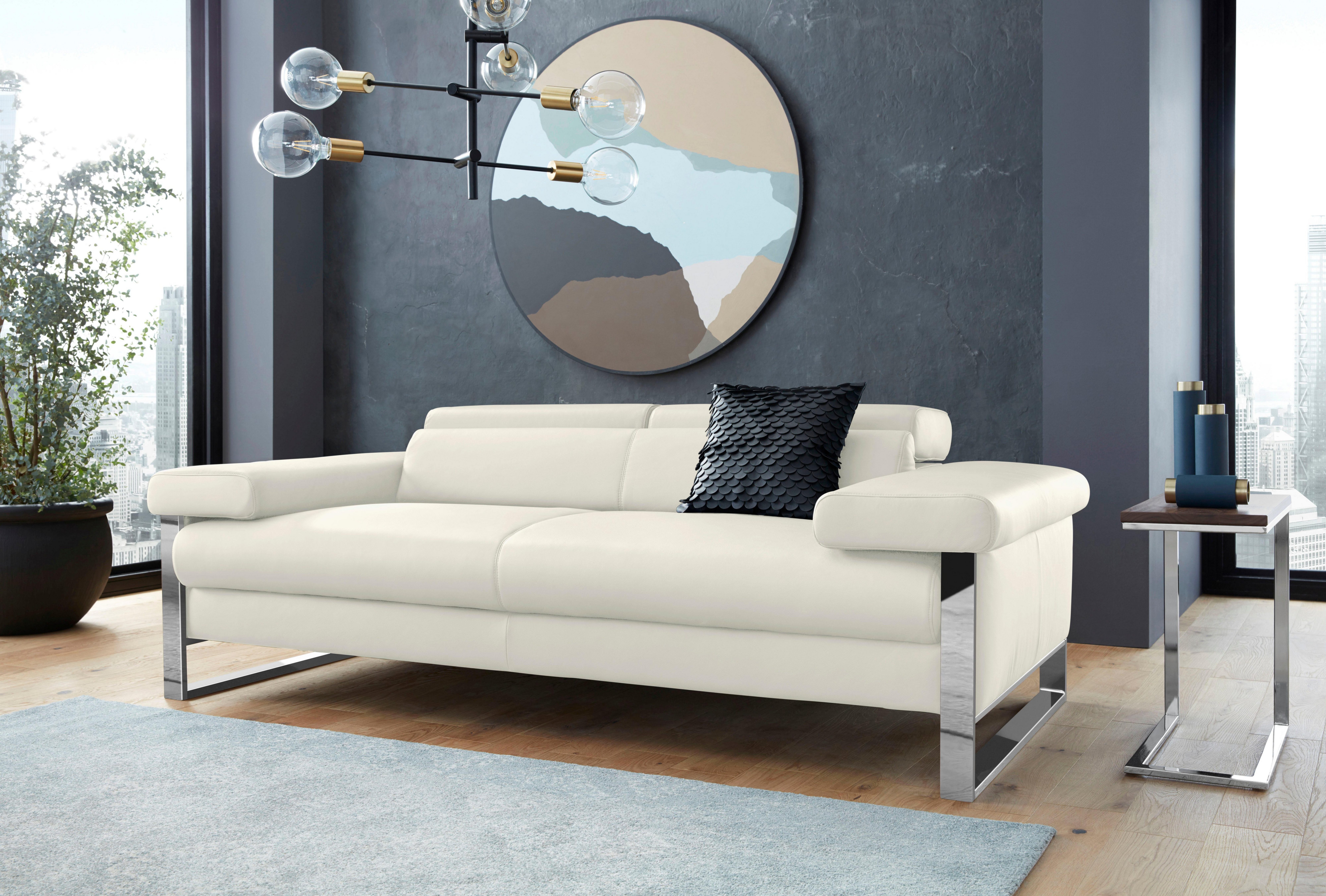 W.SCHILLIG 2-Sitzer finn, German Design Award 2016, Fußgestell Chrom glänzend, Breite 210 cm