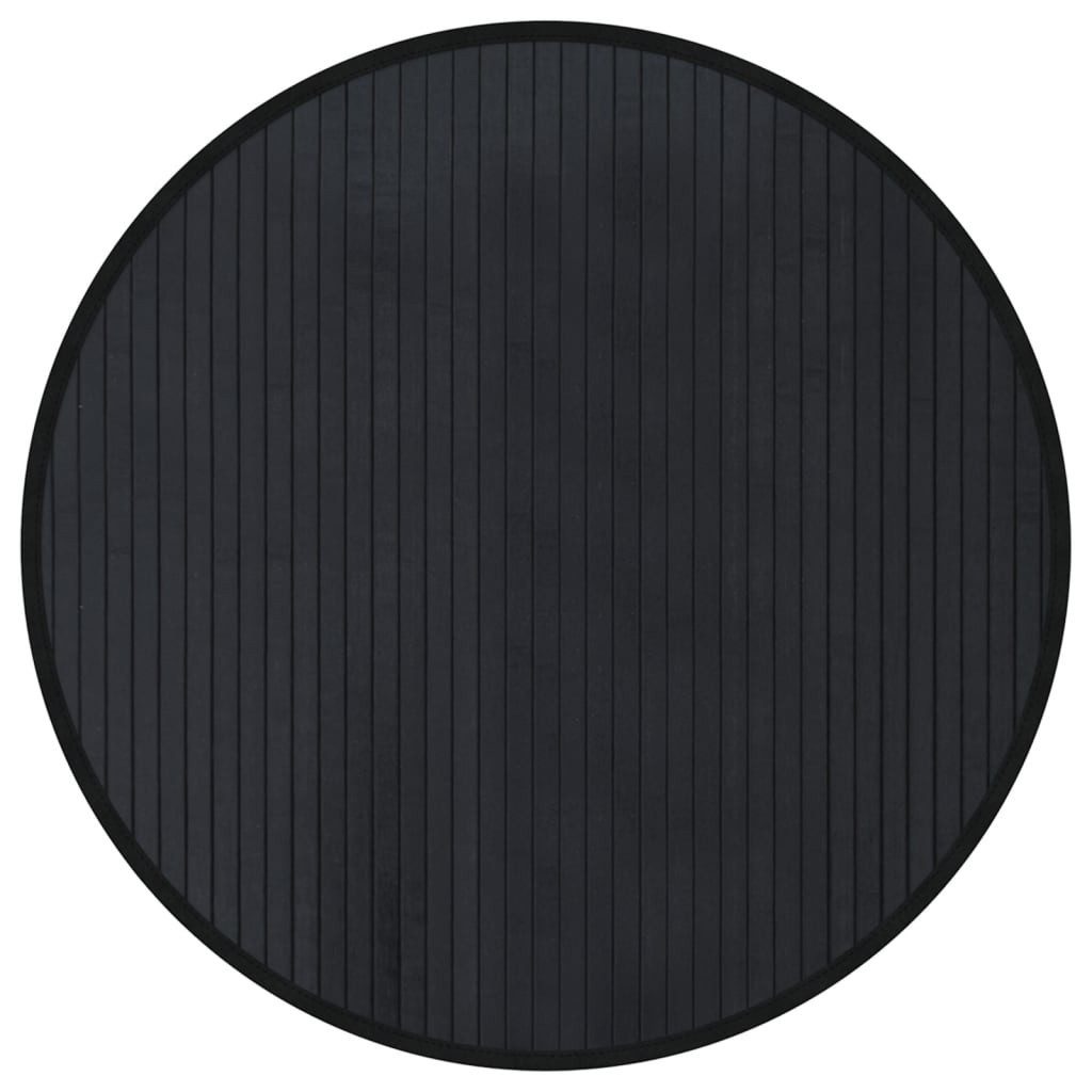 vidaXL Teppich 60 cm Teppich Rund Schwarz 60 cm Bambus, Höhe: 0 mm
