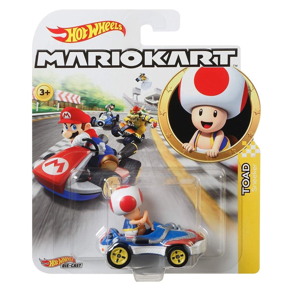 Mattel® Spielzeug-Rennwagen Mattel GBG30 - Hot Wheels - Mario Kart - Mini Die-Cast Fahrzeug mit Fi