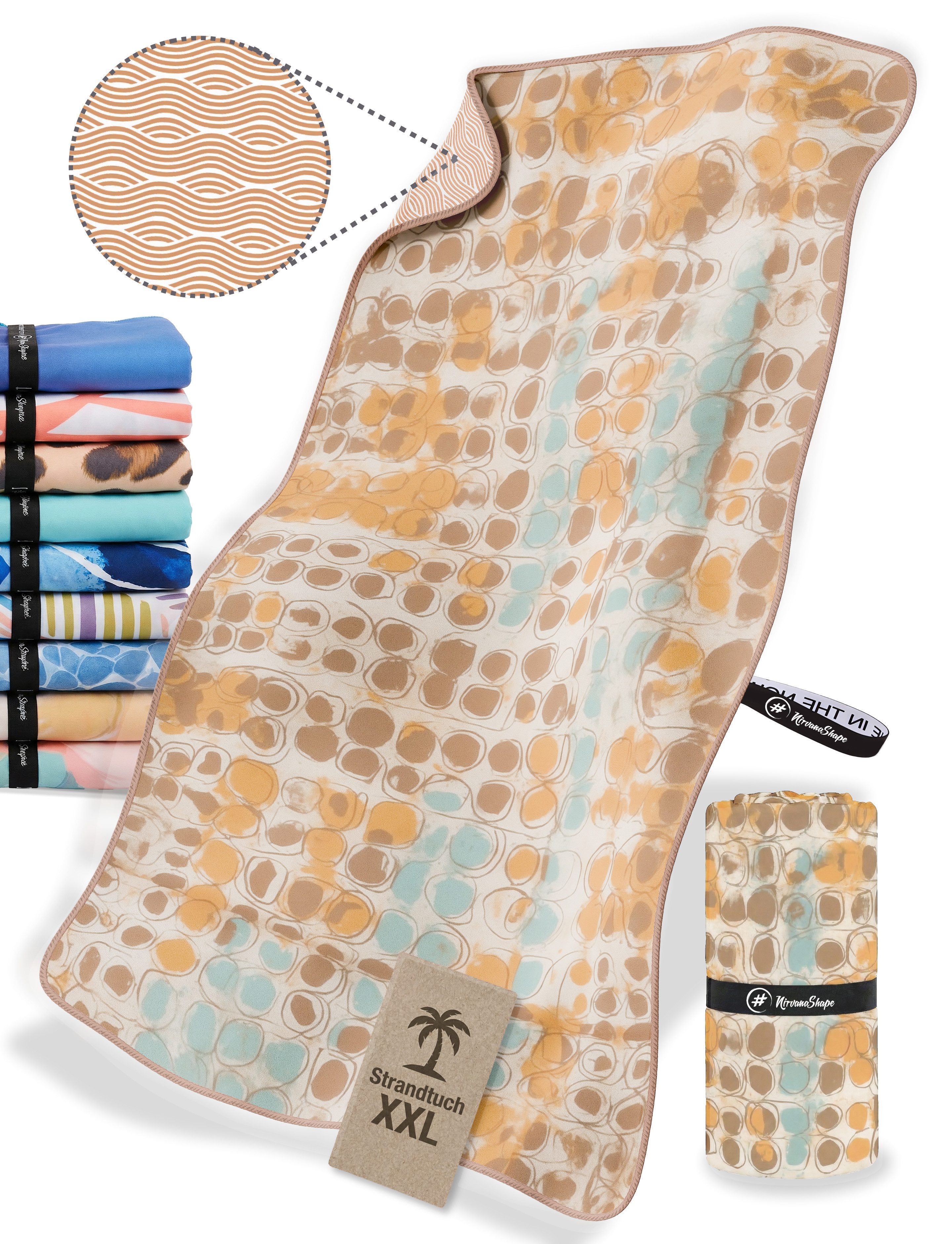 NirvanaShape Strandtuch Strandtuch XXL - Strandhandtuch, Mikrofaser Badetuch, Handtuch
