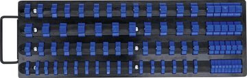 BGS technic Ratschenringschlüssel Aufsteckschienen-Set für Steckschlüssel-Einsätze, mit 80 Clips, für Einsätze 6,3 mm (1/4), 10 mm (3/8), 12,5 mm (1/2)