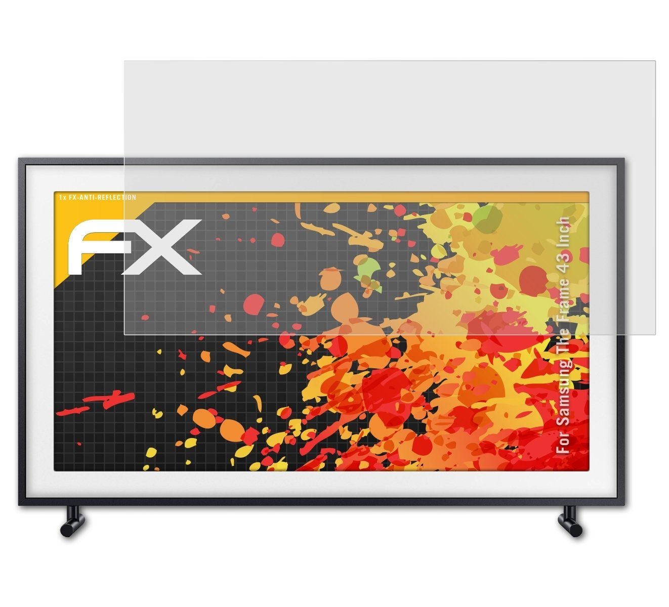 atFoliX Schutzfolie für Samsung The Frame 43 Inch, Entspiegelnd und stoßdämpfend