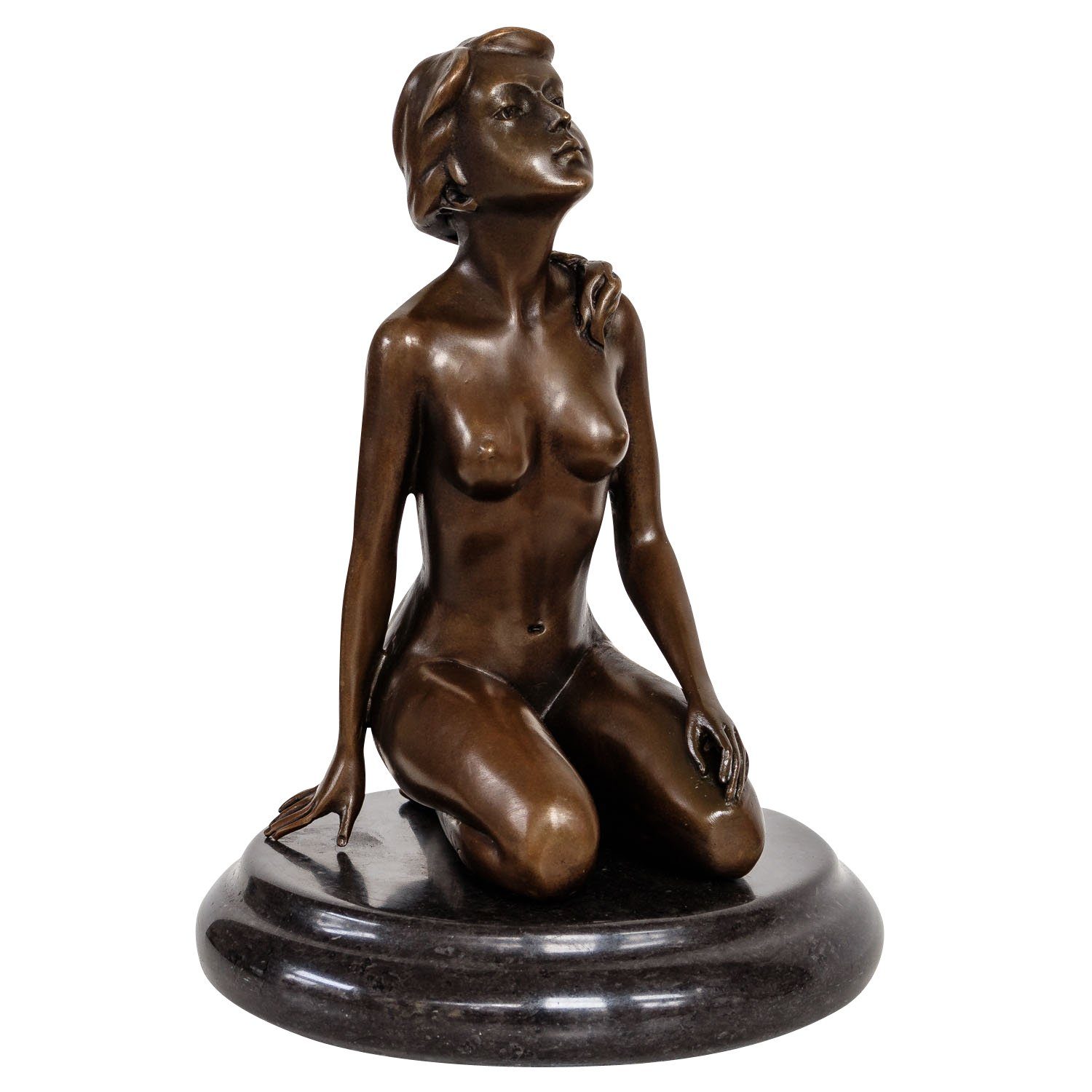 Bronzeskulptur Frau Erotik Kunst im Antik-Stil Bronze Figur Statue 22cm 
