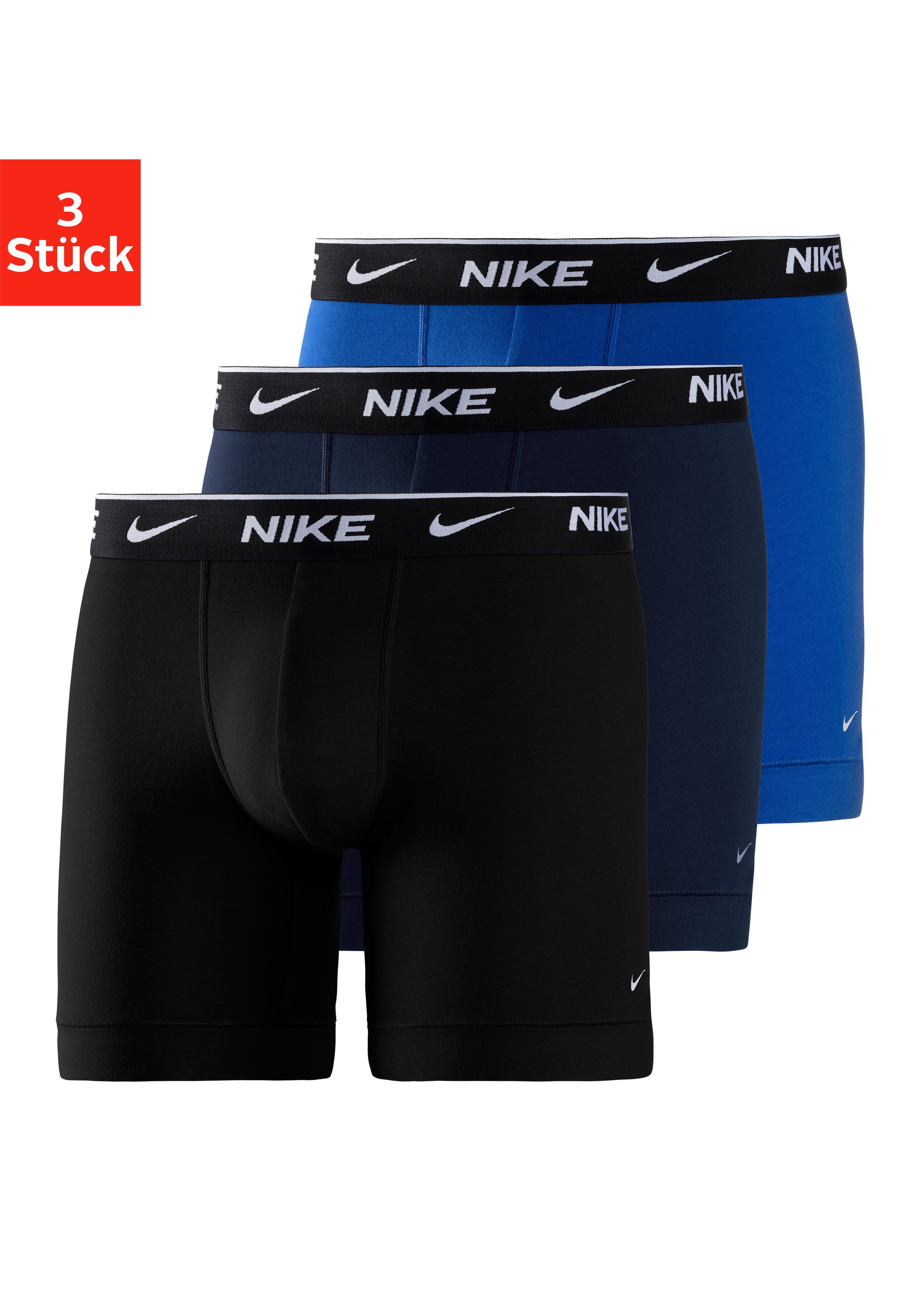 NIKE Underwear Boxer (3-St) mit besonders langem Bein und Nike Logobund