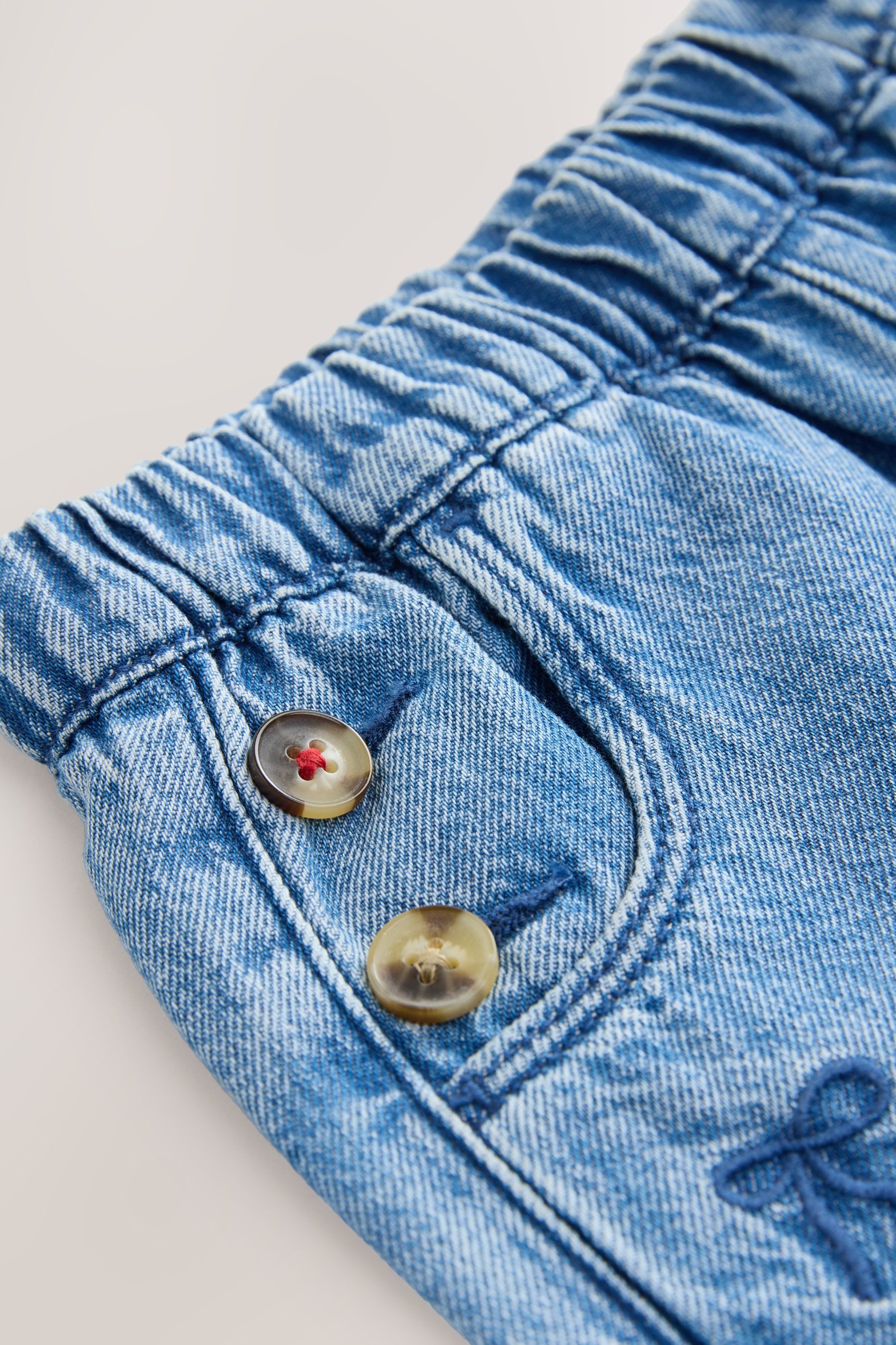 Next stretch waist jeans with bow embroidery (1-piece)