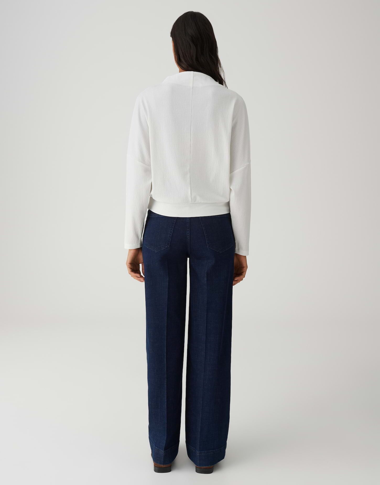 OPUS Langarmshirt SIFRESH mit dezenter Struktur Lockere Passform, schmal zulaufender Schnitt, langer Fledermausärmel