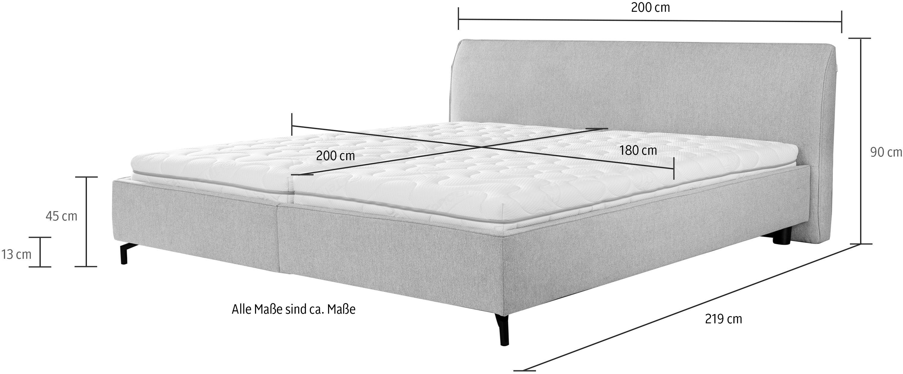 ADA trendline Polsterbett mit Lattenrost, Ausführungen 12 TCM Serina, und in diversen beige Wahlweise Matratze