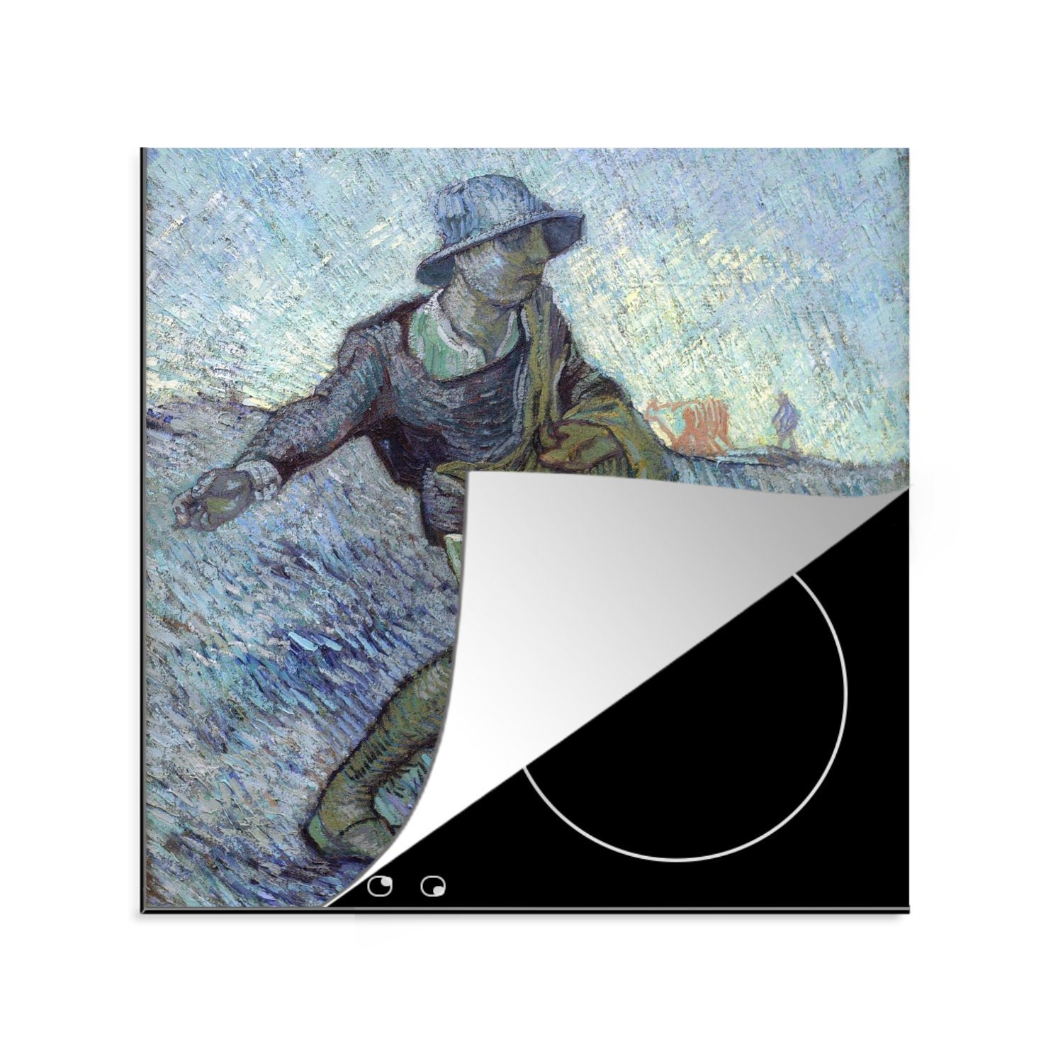 MuchoWow Herdblende-/Abdeckplatte Der Sämann küche Vincent - Vinyl, cm, van (nach für 78x78 Ceranfeldabdeckung, Gogh, (1 tlg), Arbeitsplatte Millet)