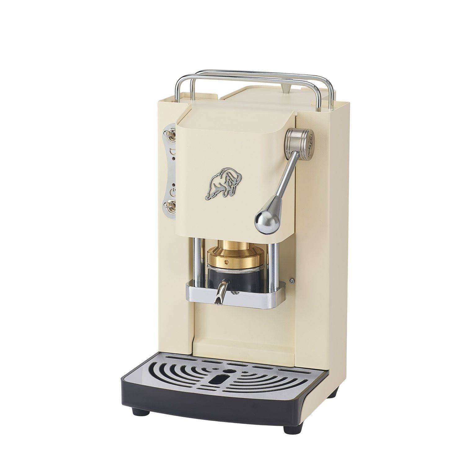 Faber Coffee Machines Espressomaschine Pro Essential Chrom Kaffeepadmaschine, 44mm ESE Pads, Chrom-Details mit hochwertigem 3D-Logo