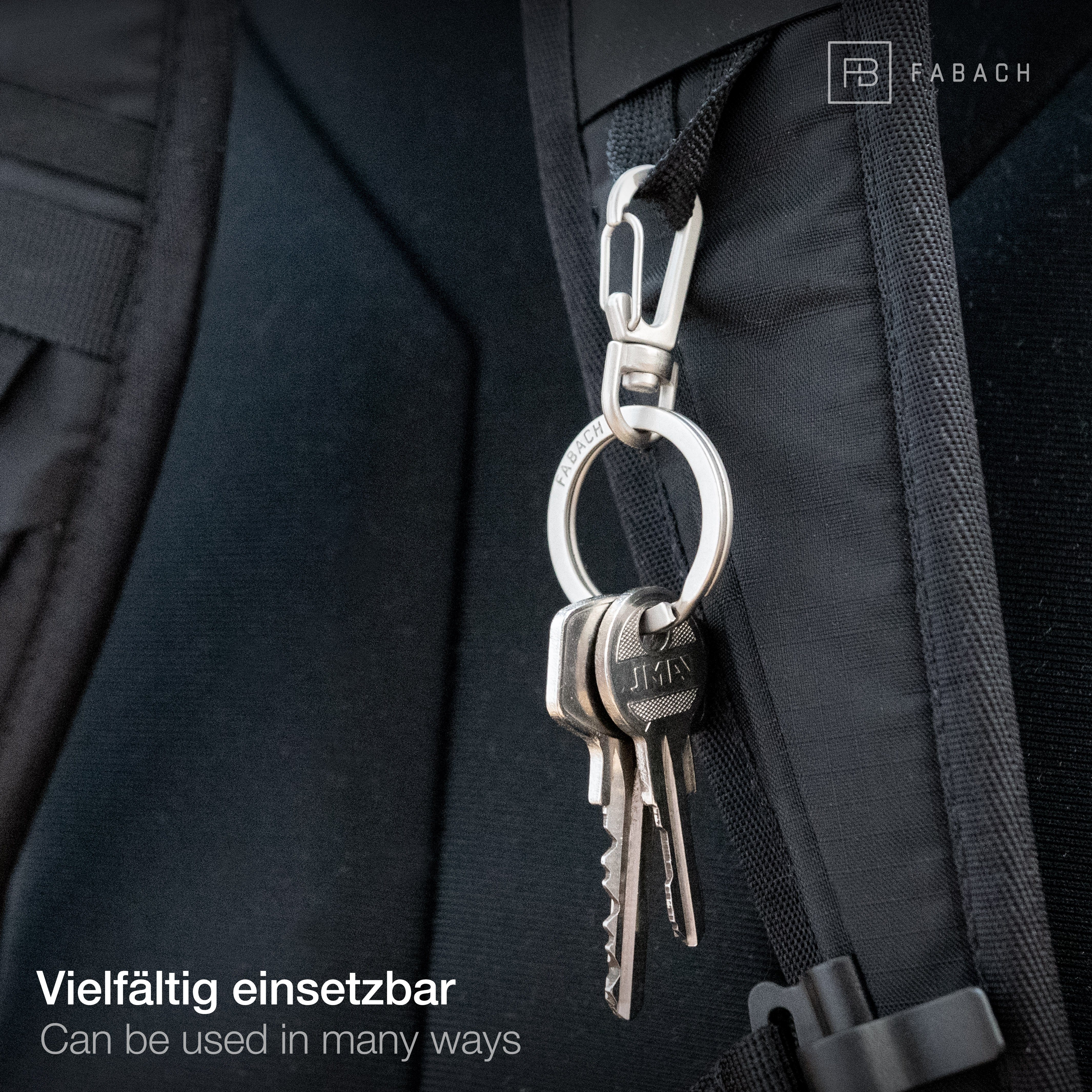 FABACH Schlüsselanhänger Karabiner mit drehbarem Schlüsselring - abnehmbare Karabinerhaken (10-tlg)