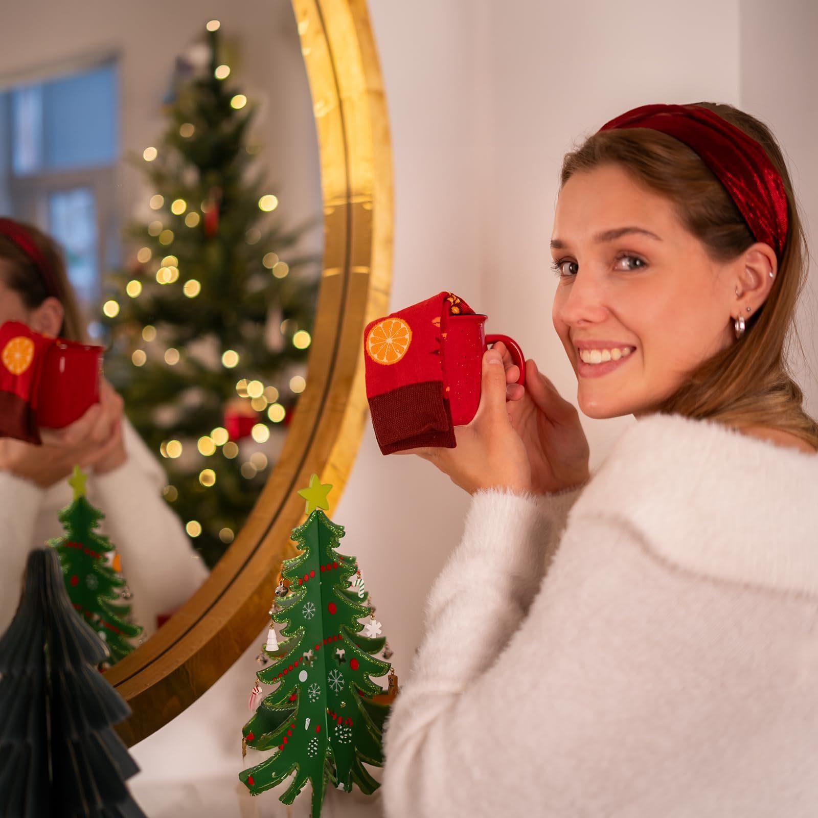 1 Weihnachten Lustige (1 Unisex Socken Becher Geschenke Glühwein Socken Socken 1-Paar, Soxo + Paar, Paar) Weihnachten