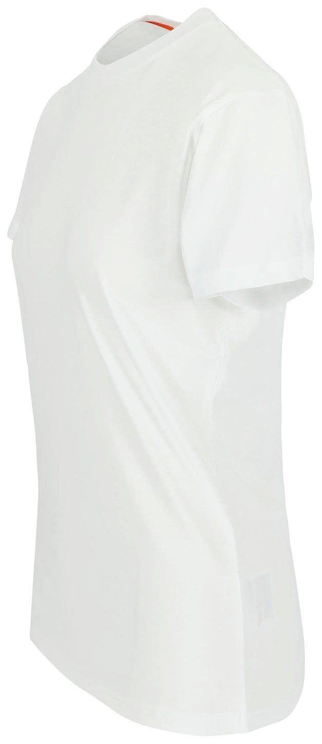 angenehmes T-Shirt Tragegefühl Herock weiß Damen T-Shirt 1 hintere Epona Schlaufe, Figurbetont, Kurzärmlig