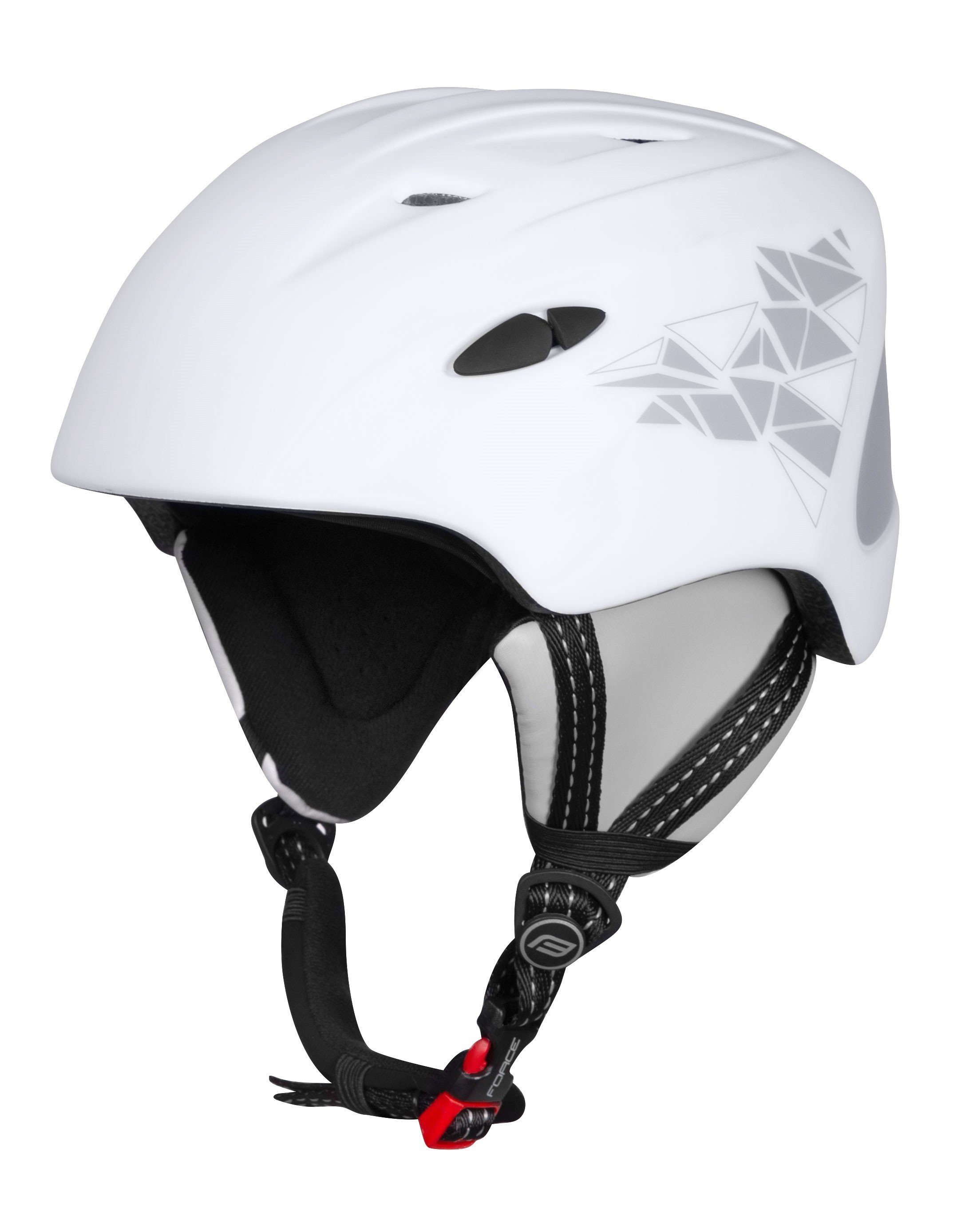 FORCE Skihelm Helm FORCE SKI weiss grey print XS-S