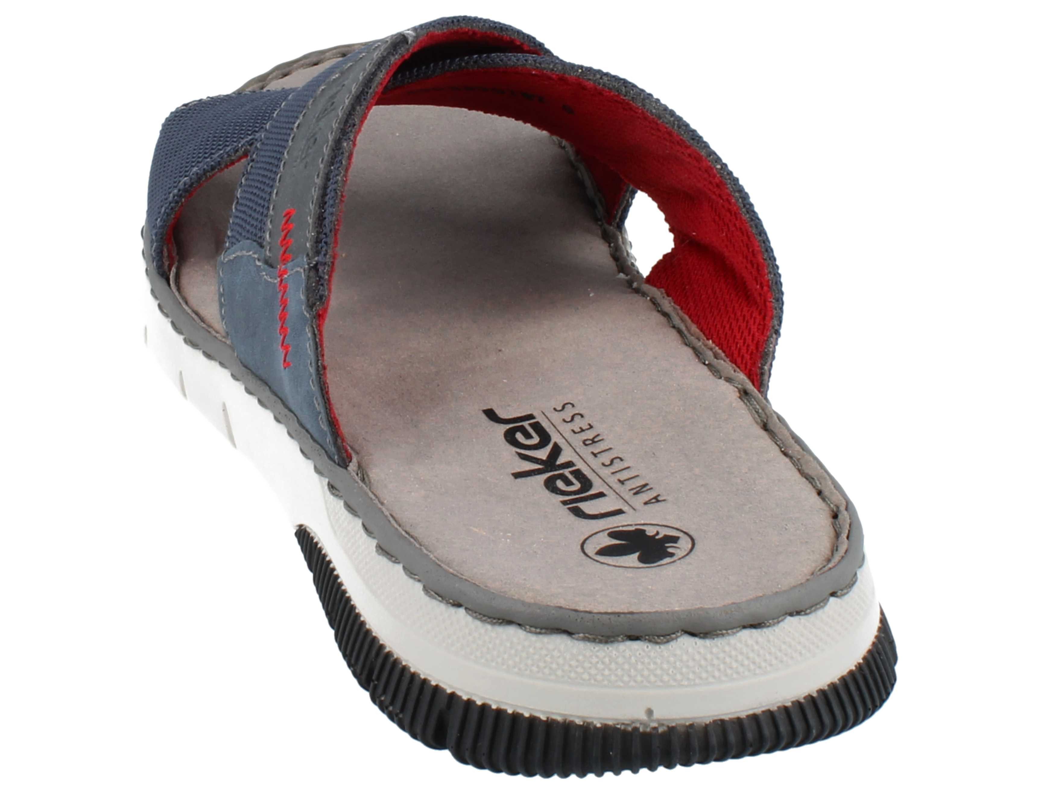 Rieker RIEKER 25250-14 Herren Pantolette blau Textil - Größe: 47 Sandale
