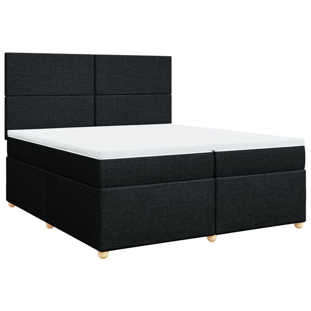 Bett Boxspringbett mit Matratze Schwarz 200x200 cm Stoff