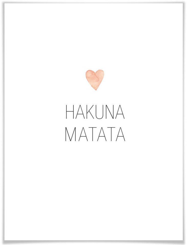 Wall-Art Poster Hakuna Matata, Schriftzug (1 St), Poster, Wandbild, Bild, Wandposter | Poster
