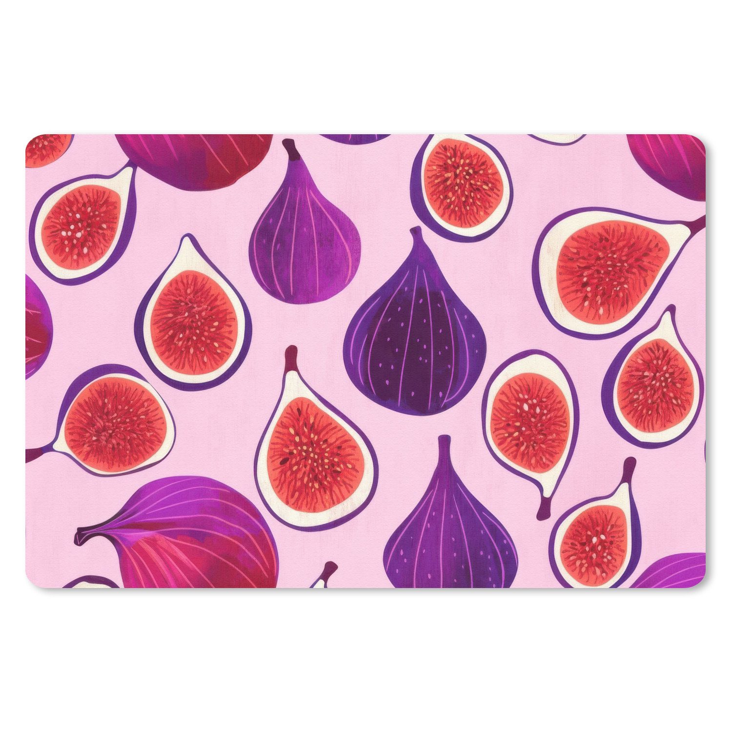 MuchoWow Mauspad Feigen - Rosa - Lila (1-St), Mouse pad Klein, Gaming Deko, PC Zubehör, 27x18 cm
