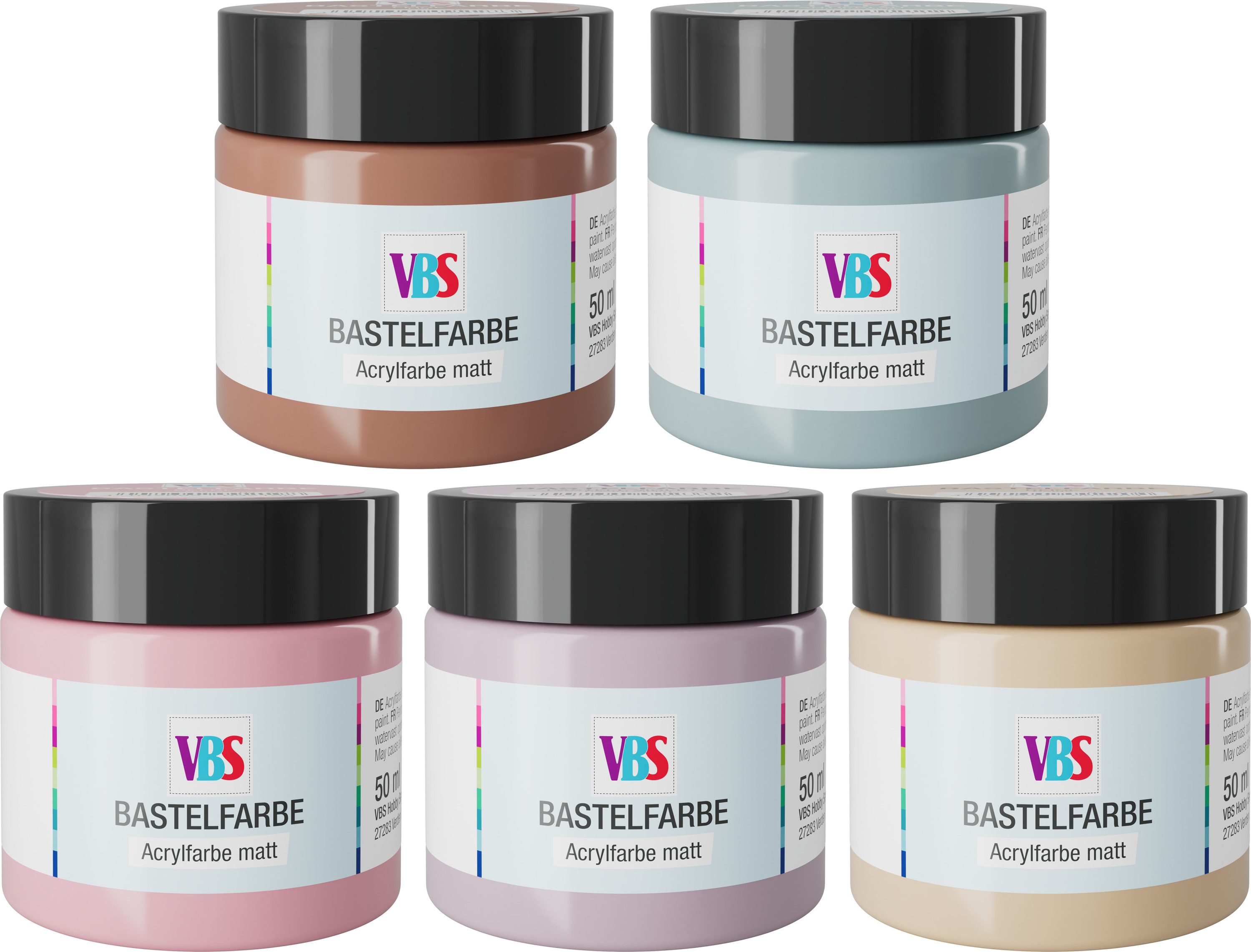 VBS Bastelfarbe Bastelfarben Set Winter Romance, 5 x 50 ml