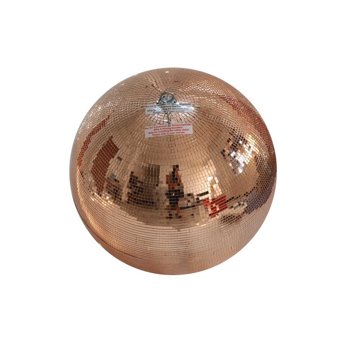 SATISFIRE Discolicht Spiegelkugel 30cm kupfer Safety Discokugel Mirrorball party Disko Deko