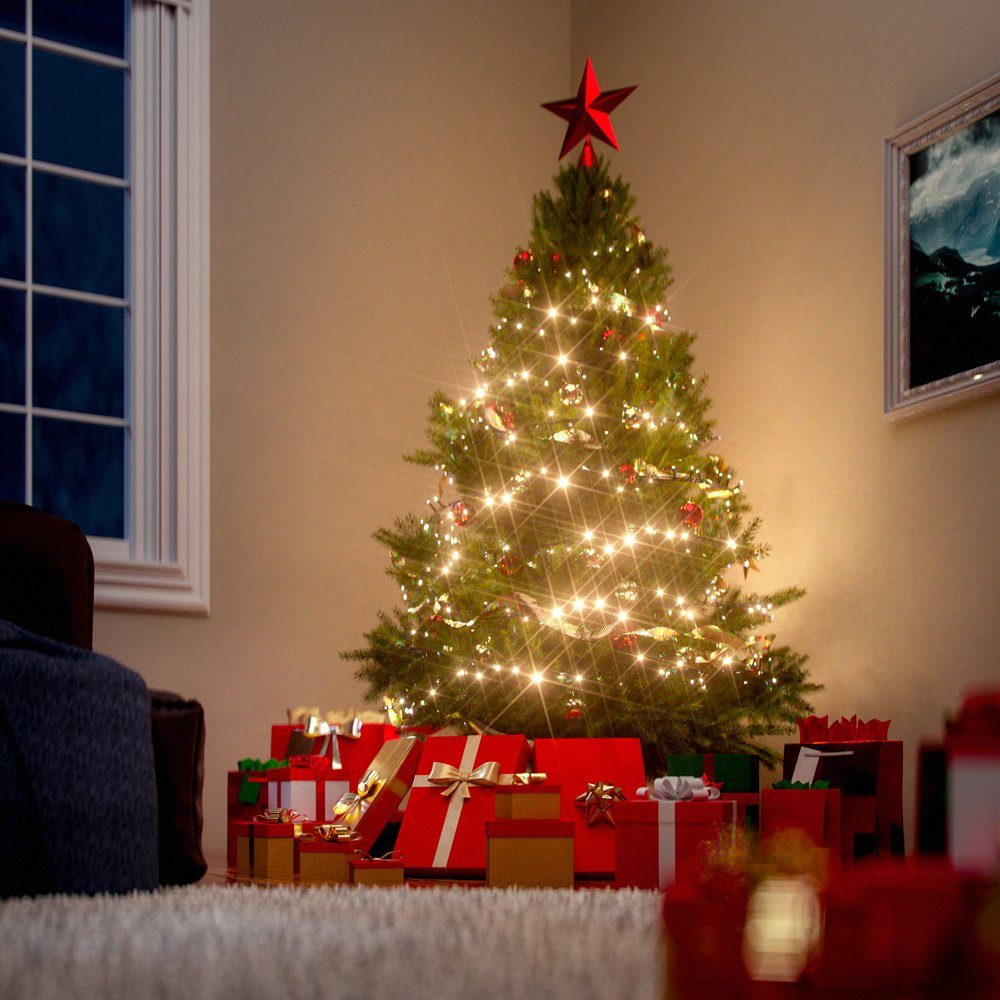 Casaria Künstlicher Weihnachtsbaum, Edeltanne grün Metallständer 470 Spitzen Naturgetreu mit 140 cm Spritzguss