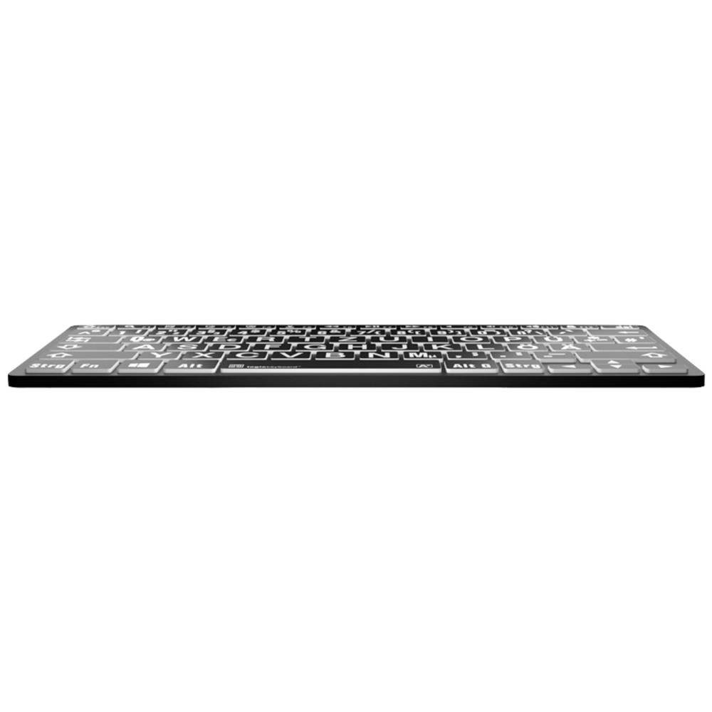 Logickeyboard White on Black dt. (PC/BT LKB-LPWB-BTPC-DE Tastatur (Multimediatasten, USB-Hub, Geräuscharme Tasten) – Bild 5 von 5